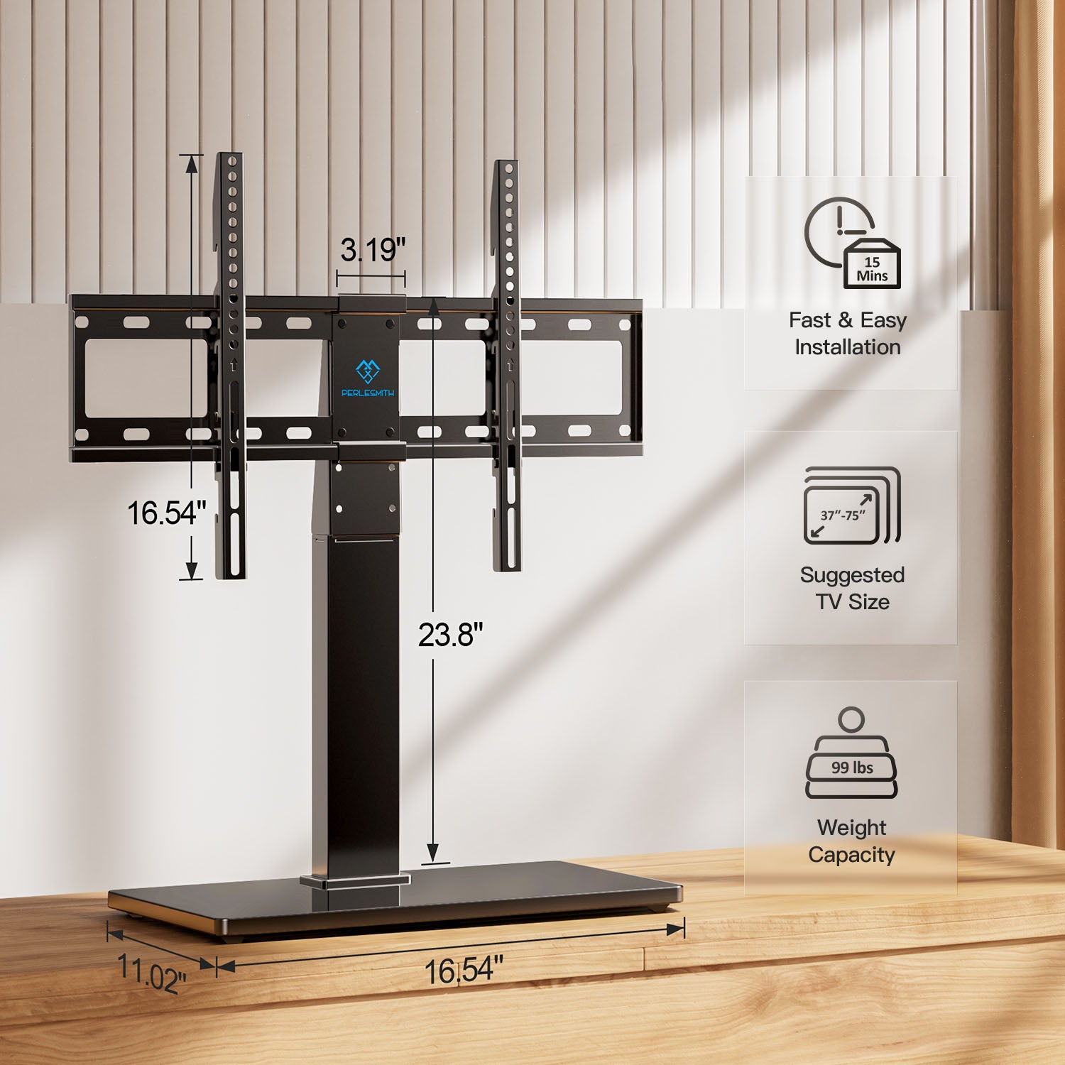 Swivel Tabletop TV Stand For 37