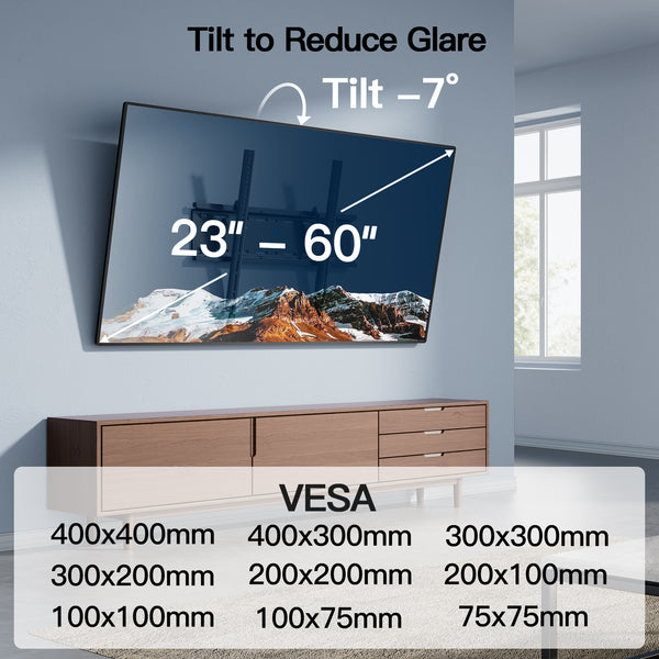 Tilt TV Wall Mount For 23" To 60" TVs
