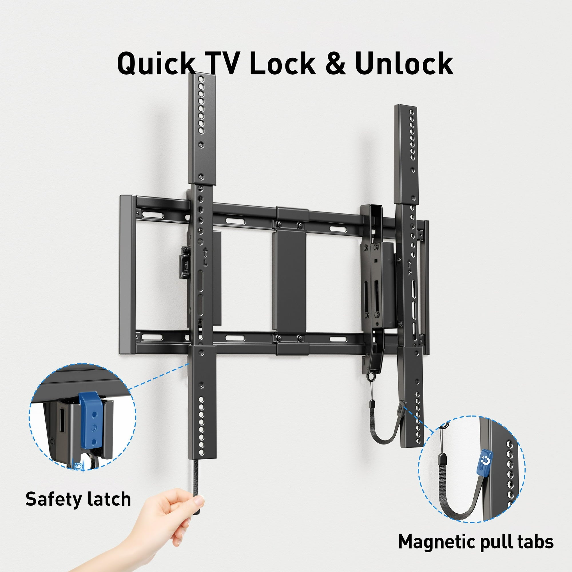 PERLESMITH Extend Tilt & Swivel, TV Wall Mount for 42-100″ TVs, Extension Leveling, Holds up to 160lbs, Fits 16