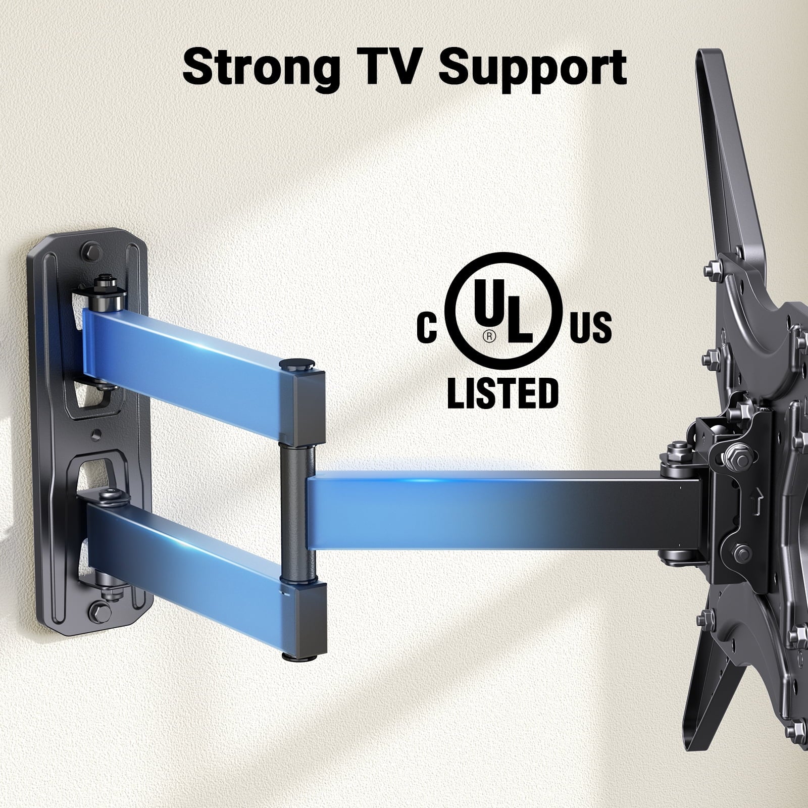 Perlesmith Full Motion TV Wall Mount Bracket for 26 to 60 inch TVs, Max VESA 400x400mm, Holds up to 70lbs, PSMFK18B