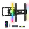 PERLESMITH Full Motion TV Wall Mount for 32-65″ TVs up to 88lbs. Features RGB/LED Lights, Swivel, Tilt, Leveling, Extension, VESA Compatible 100x100-400x400mm, Fits 12&16 On Center Wood Stud Widths