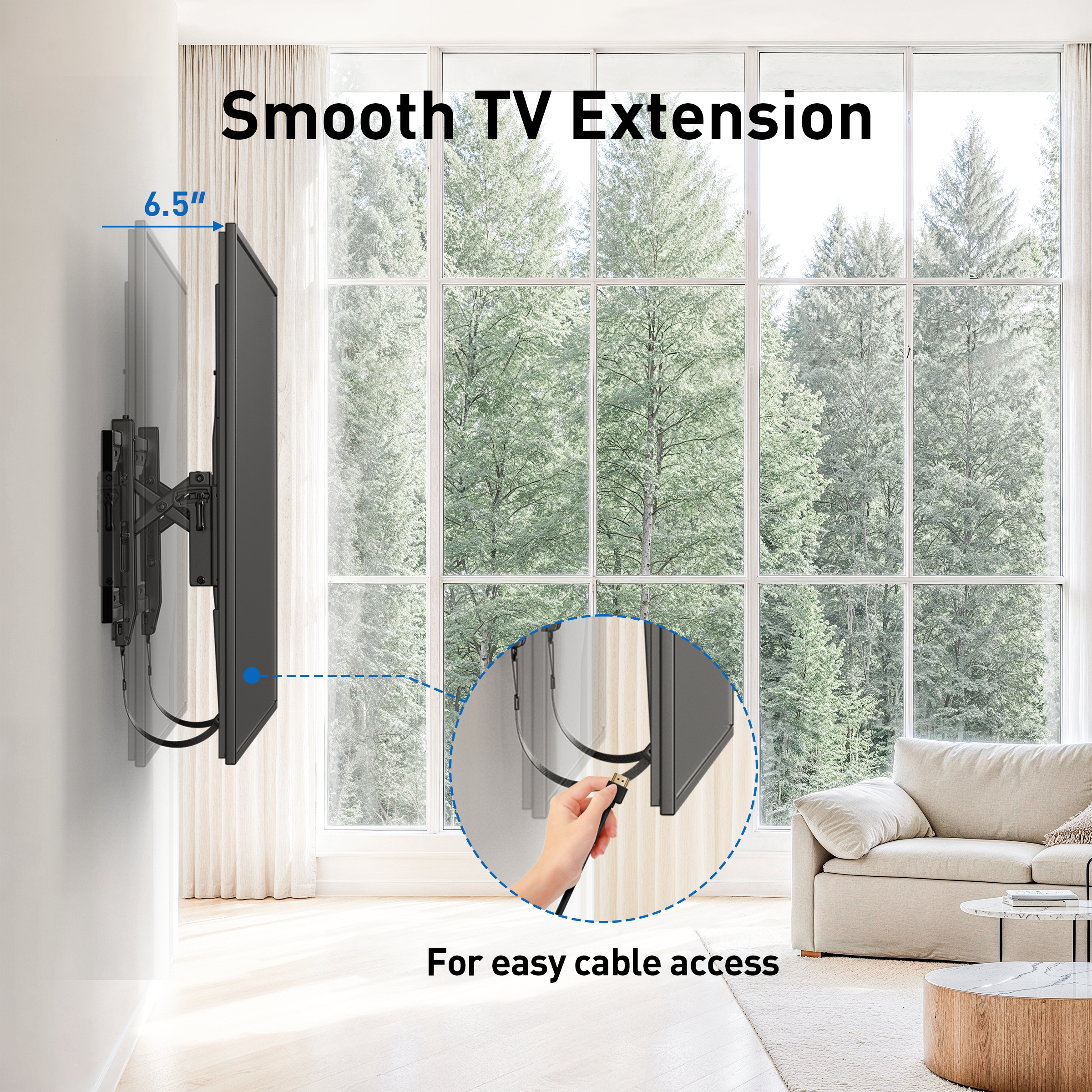 PERLESMITH Extend Tilt & Swivel, TV Wall Mount for 42-100″ TVs, Extension Leveling, Holds up to 160lbs, Fits 16