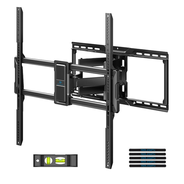 PERLESMITH Full Motion TV Wall Mount, Fits 42-100 Inch TVs, 160 lbs Capacity, Swivel Tilt Extension Leveling, VESA 200x100 to 600x600, Fits 12/16/24 Inch Wood Studs