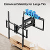 PERLESMITH Full Motion TV Wall Mount, Fits 42-100 Inch TVs, 160 lbs Capacity, Swivel Tilt Extension Leveling, VESA 200x100 to 600x600, Fits 12/16/24 Inch Wood Studs