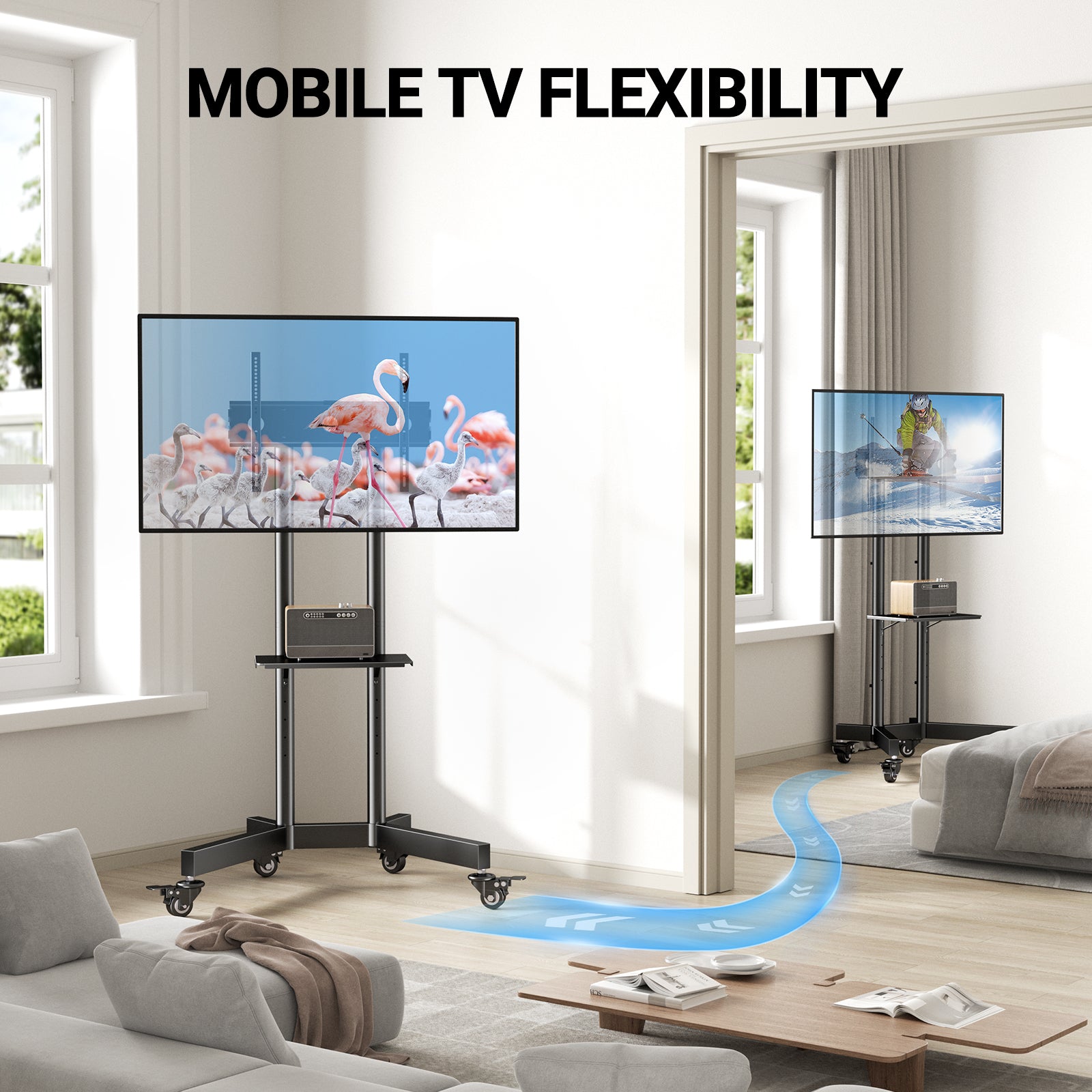 PERLESMITH Heavy Duty TV Cart for 32