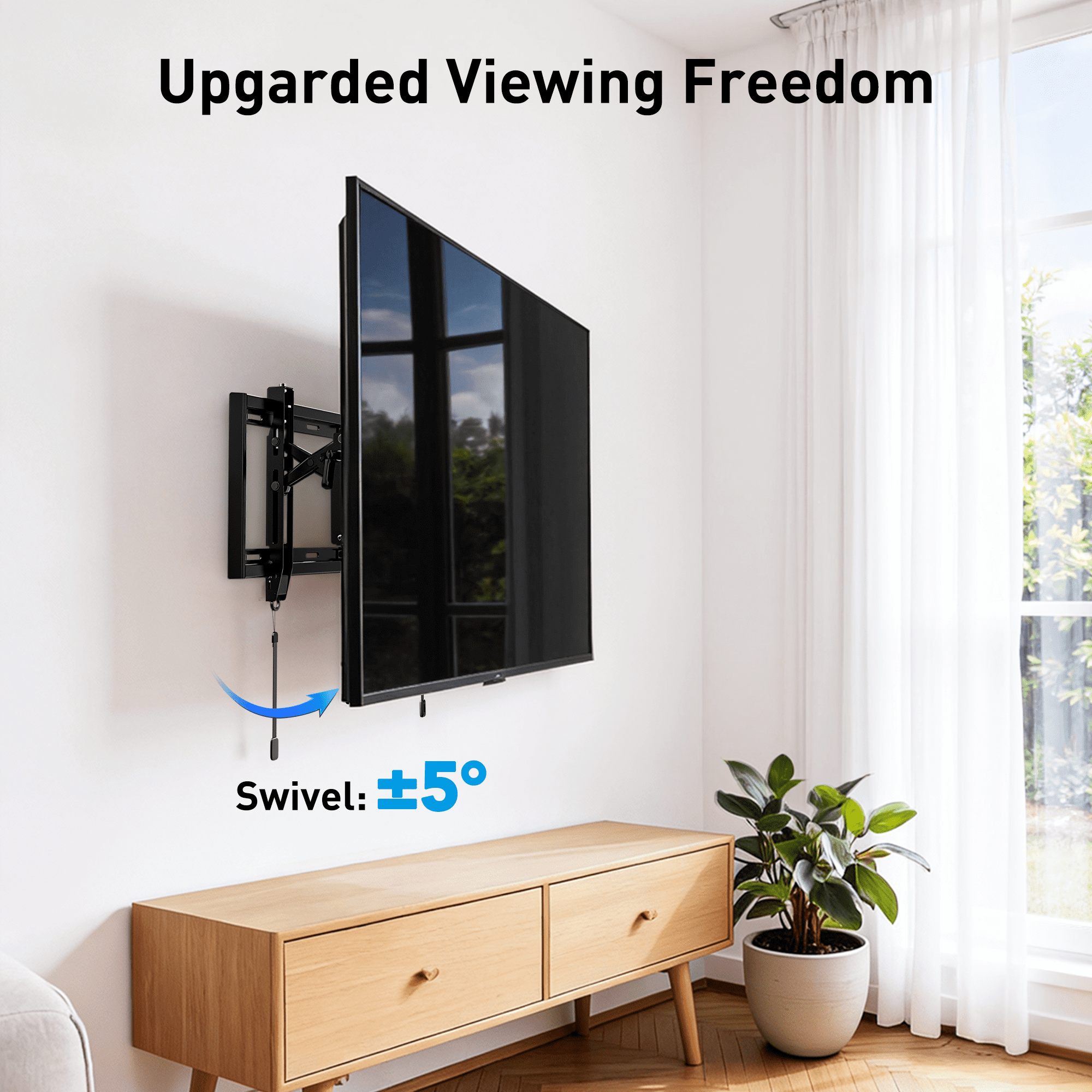 PERLESMITH Extend Tilt & Swivel, TV Wall Mount for 42-100″ TVs, Extension Leveling, Holds up to 160lbs, Fits 16