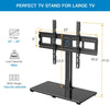 PERLESMITH Universal TV Stand, Tabletop TV Base for 32-82 inch LCD LED OLED 4K Flat Screen TVs-Height Adjustable TV Mount Stand with Tempered Glass Base, Max VESA 600x400mm