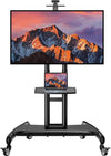 PERLESMITH Rolling TV Stand with Wheels for 32-85 Inch LCD LED 4K Flat Screen TVs, Tilt Mobile TV Cart with Shelf Holds Up to 100 lbs, Height Adjustable Floor TV Stand Max VESA 600x400mm- PSTVMC05