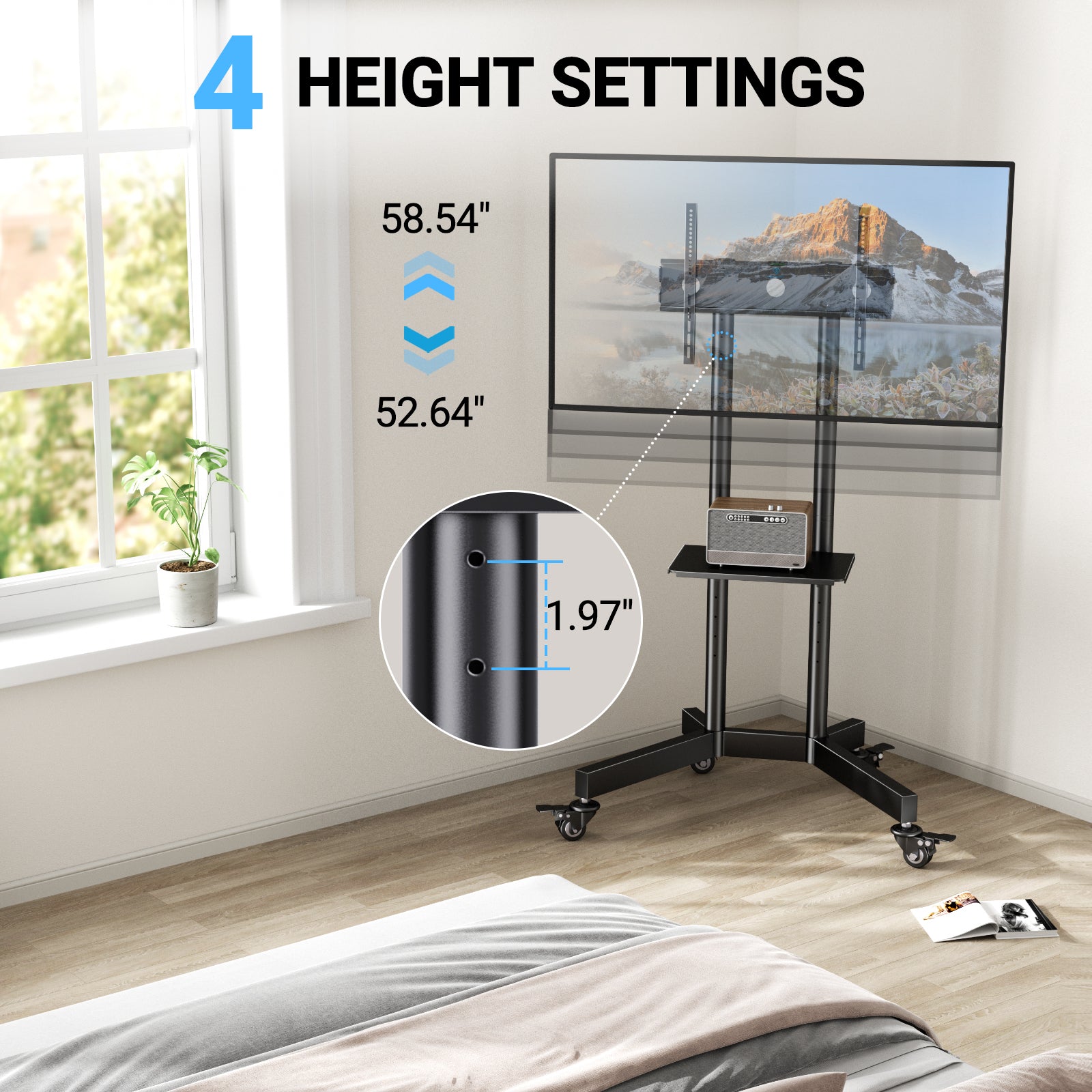 PERLESMITH Heavy Duty TV Cart for 32