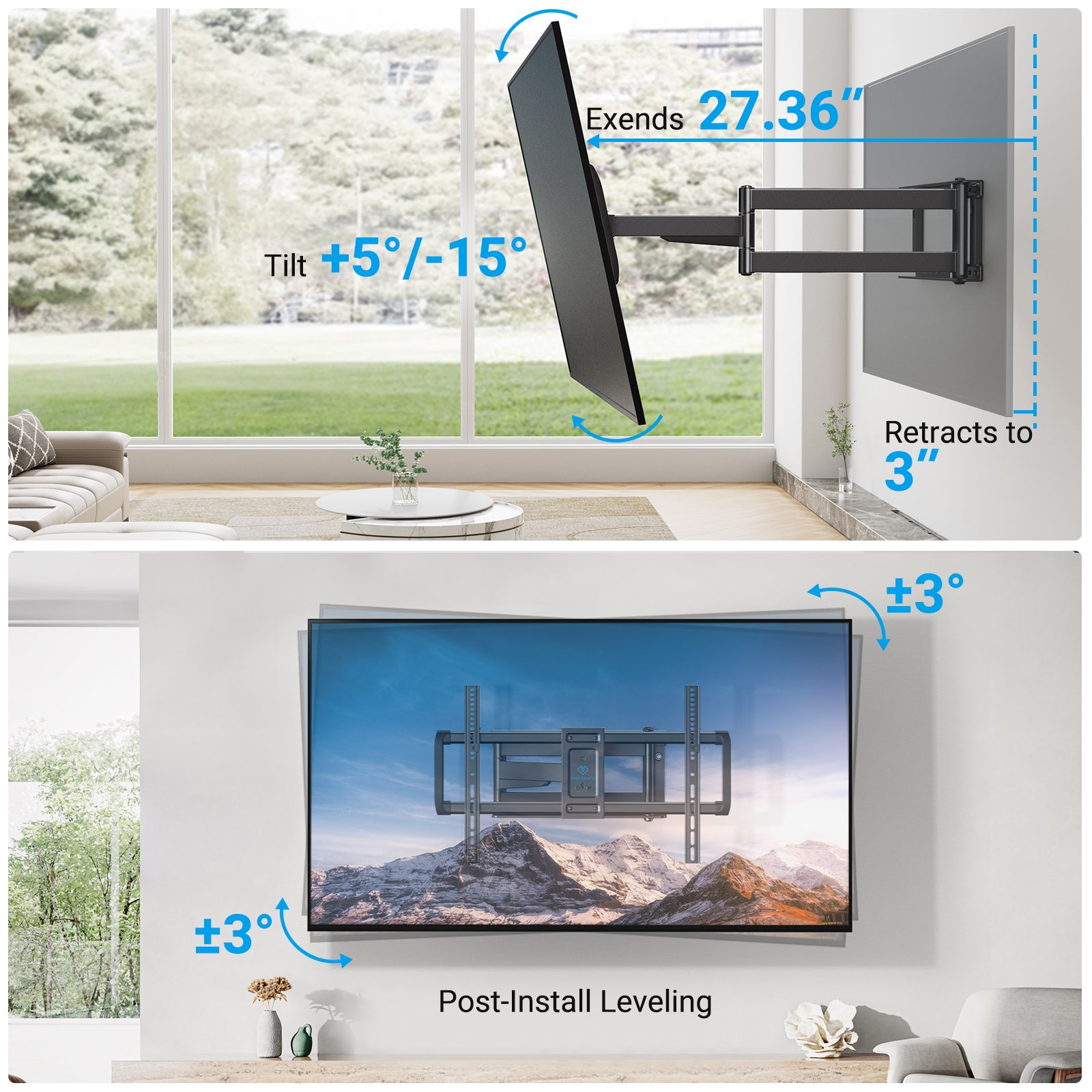 Full Motion TV Wall Mount For 37