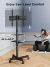 PERLESMITH Rolling TV Stand on Wheels for 23-65 Inch TVs,Tilt Mobile TV Cart Holds up to 99 lbs with Adjustable Height Shelf, Outdoor TV Stand for Bedroom Max VESA 400x400mm PSTVMC04