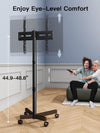 PERLESMITH Rolling TV Stand for 23–62 Inch TVs, Outdoor Mobile TV Cart Holds up to 99 lbs, Portable TV Stand on Wheels for Bedroom and Living Room, Max VESA 400x400mm, PSTVMC04B-B