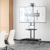 PERLESMITH Rolling TV Stand with Wheels for 32-85 Inch LCD LED 4K Flat Screen TVs, Tilt Mobile TV Cart with Shelf Holds Up to 100 lbs, Height Adjustable Floor TV Stand Max VESA 600x400mm- PSTVMC05