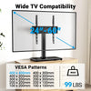 PERLESMITH Universal Swivel TV Stand for 24-60 inch TVs up to 99 lbs, 12 Height Adjustable Table Top TV Stand, TV Base Stand with Tempered Glass Base, Max VESA 400x400mm, PSTVS33