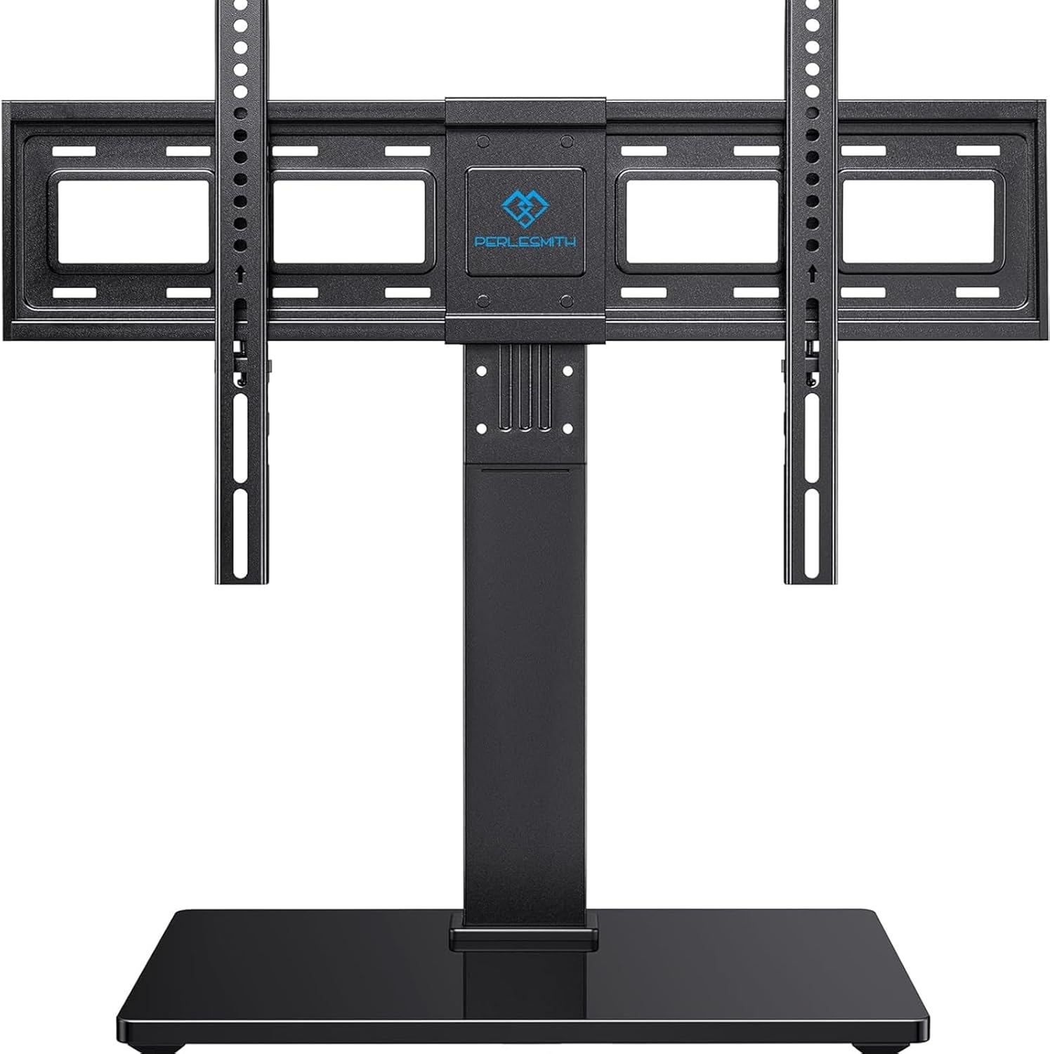 PERLESMITH Universal TV Stand Legs for 37-78 inch TVs to 99lbs with Mount, -/+30° swivel, 9 Height adjustable, Tempered glass base, Max VESA 600x400mm, Livingroom & Bedroom, PSTVS13