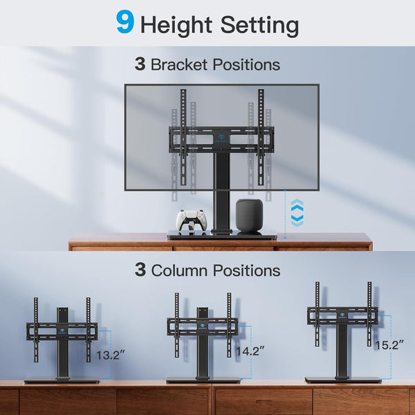 Swivel Tabletop TV Stand For 32" To 60" TVs