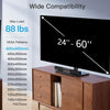 PERLESMITH Universal TV Stand Legs for 24-60 inch TVs to 88lbs with Mount, -/+30° swivel, Height adjustable, Tempered glass base, Max VESA 400x400mm, Livingroom & Bedroom, PSTVS09