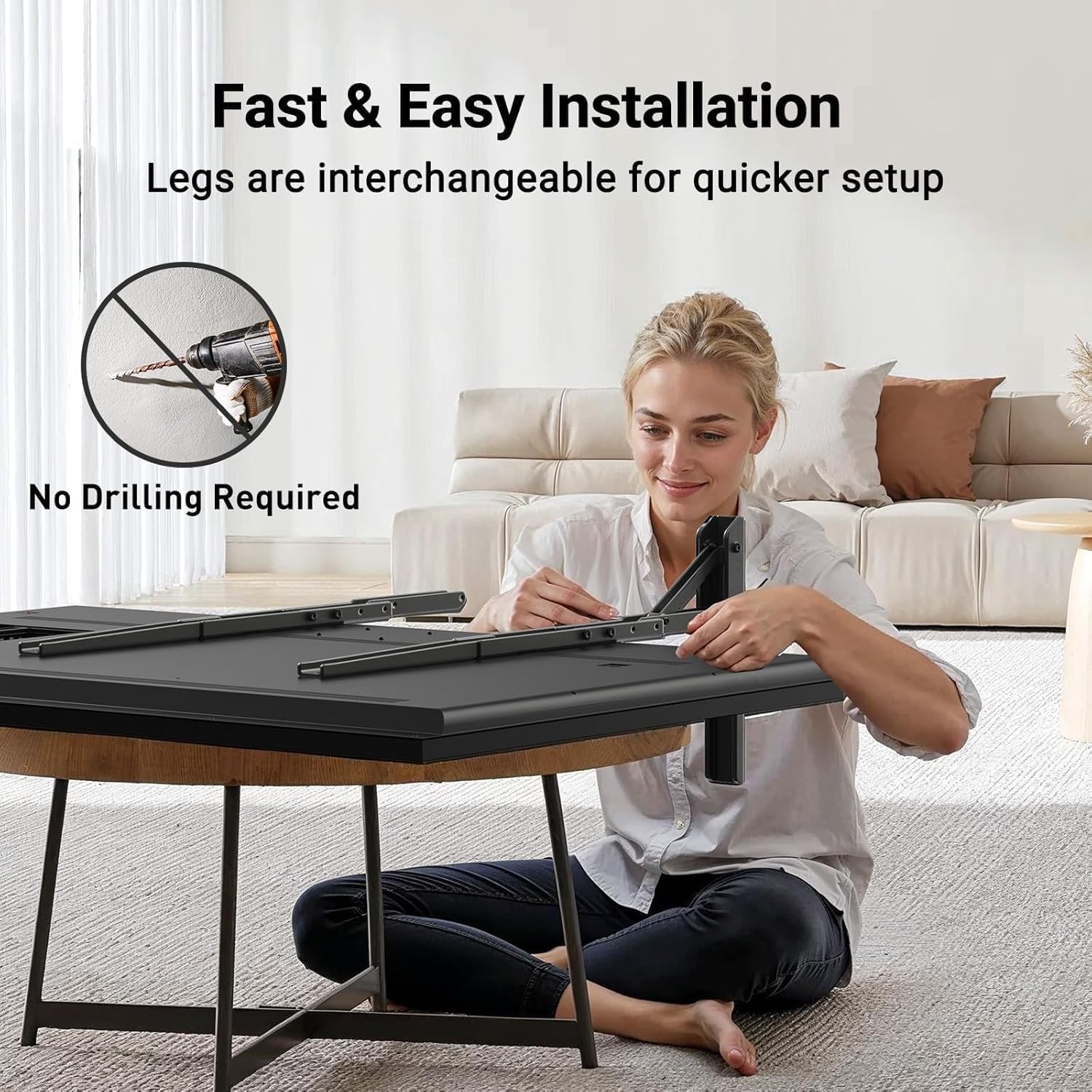 PERLESMITH Universal TV Stand Mount for 20-75 Inch TVs, Height Adjustable Table Top TV Stand, Great Load-Bearing Replacement TV Legs with Steel Holds up to 110lbs, Max VESA 800 x 600mm PSTVS01