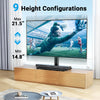 PERLESMITH Swivel Universal TV Stand Mount for 32-86 Inch LCD OLED Flat/Curved Screen TVs up to 99lbs-Height Adjustable Table Top TV Stand/Base with Tempered Glass Base&Wire Management,VESA 600x400mm