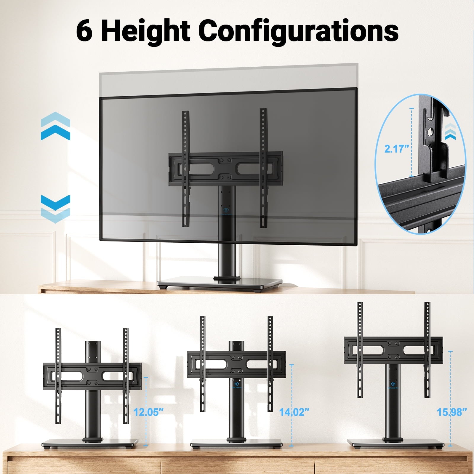 Perlesmith Universal Swivel Tabletop TV Stand Fits 32