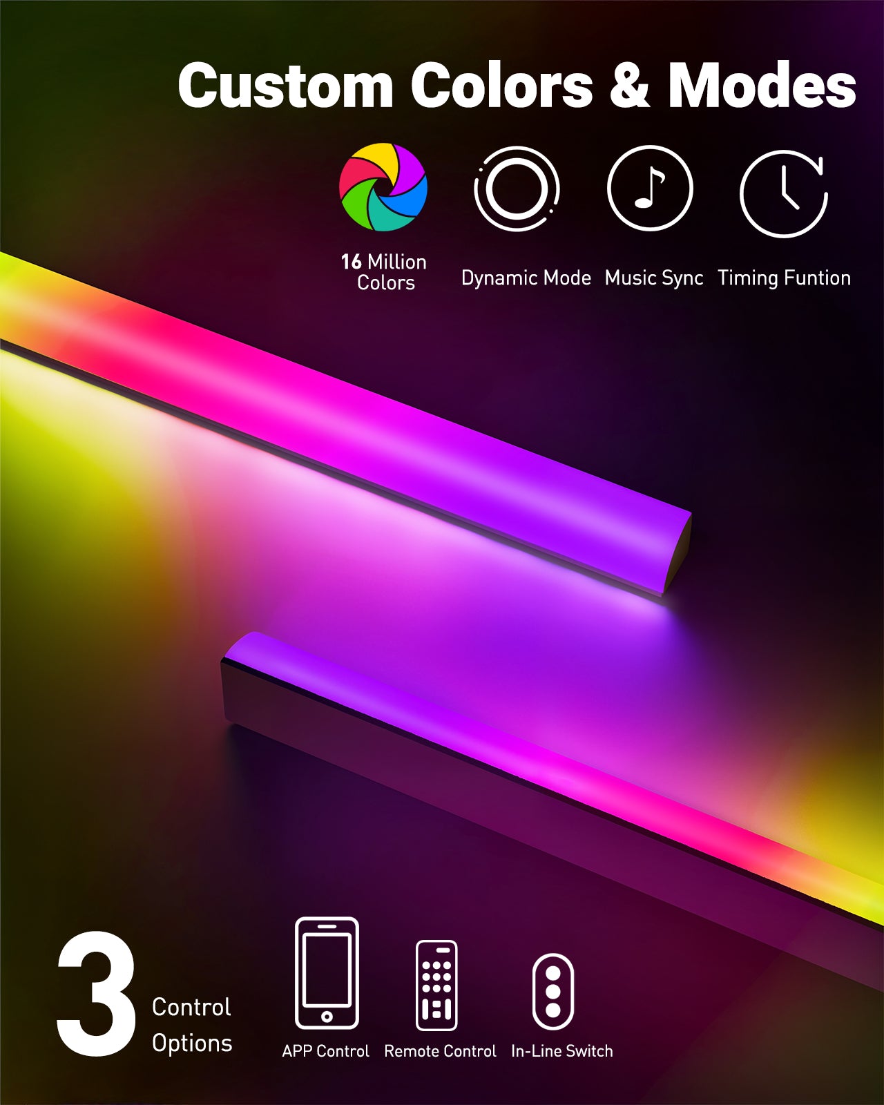 PERLESMITH Full Motion TV Wall Mount for 37-86″ TVs up to 132lbs. Features RGB/LED Lights, Swivel, Tilt, Leveling, Extension, VESA Compatible 200x100-600x400mm, Fits 12&16 On Center Wood Stud Widths