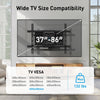 PERLESMITH Full Motion TV Wall Mount Bracket for 37 to 86 inch TVs , Holds up to 132 lbs, PSLFK10
