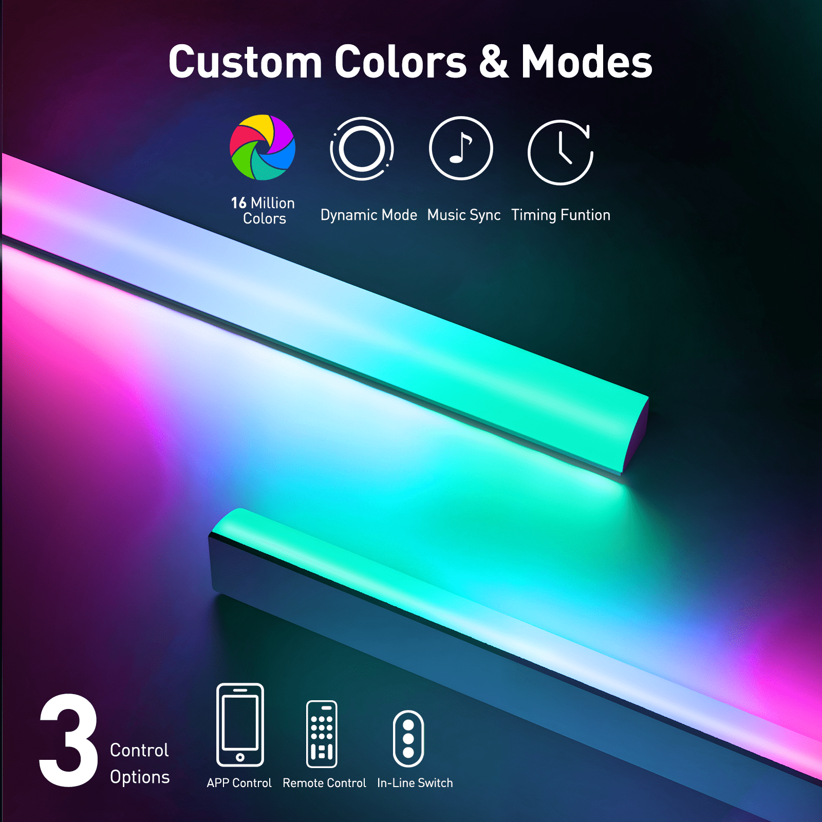 PERLESMITH Full Motion TV Wall Mount for 32-65″ TVs up to 88 lbs, Features RGB/LED Lights, Swivel, Tilt, Leveling, Extension, VESA Compatible 100x100-400x400mm, Fits 12 & 16 on Center Wood Stud Widths