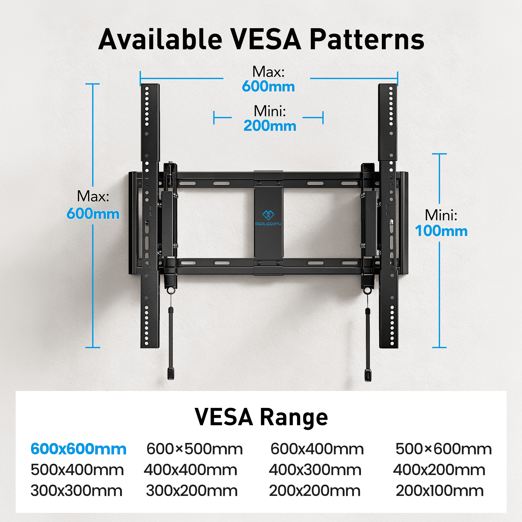 PERLESMITH Extend Tilt & Swivel, TV Wall Mount for 42-100″ TVs, Extension Leveling, Holds up to 160lbs, Fits 16
