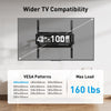 PERLESMITH Full Motion TV Wall Mount, Fits 42-100 Inch TVs, 160 lbs Capacity, Swivel Tilt Extension Leveling, VESA 200x100 to 600x600, Fits 12/16/24 Inch Wood Studs