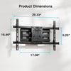 Perlesmith Full Motion TV Wall Mount Bracket for 37 to 75 inch TVs , Holds up to 132 lbs, PSLFK10