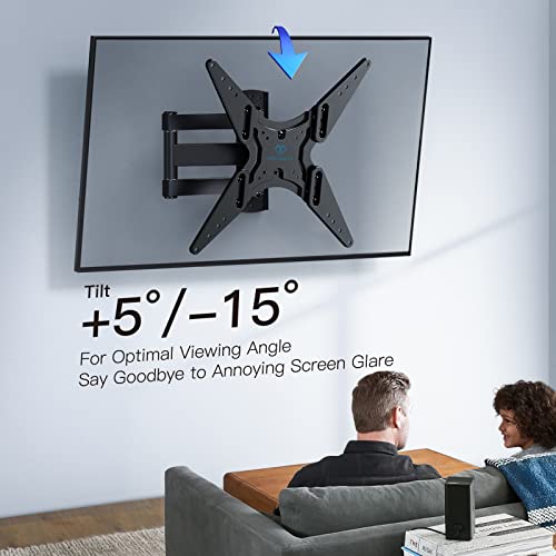 Refurbished PERLESMITH Full Motion TV Wall Mount for 26-55 Inch TVs with VESA 400x400mm Up to 88 lbs