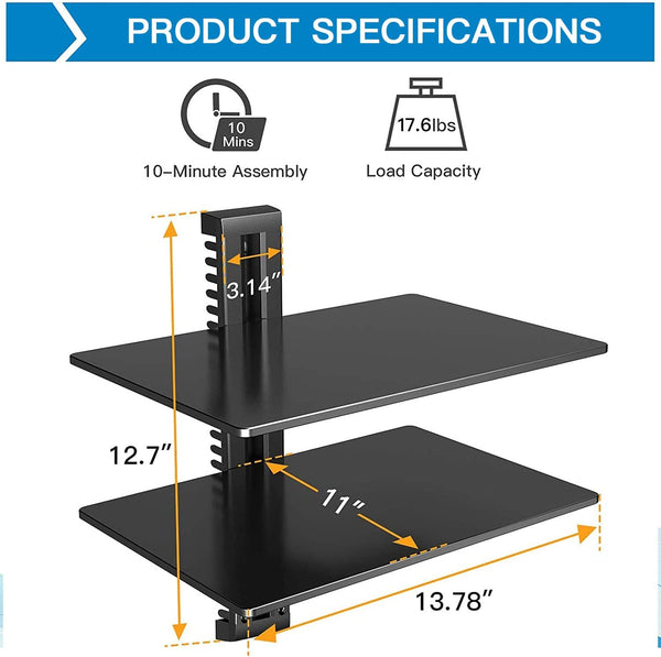 Wall Mounted AV Shelf (Set of 2)