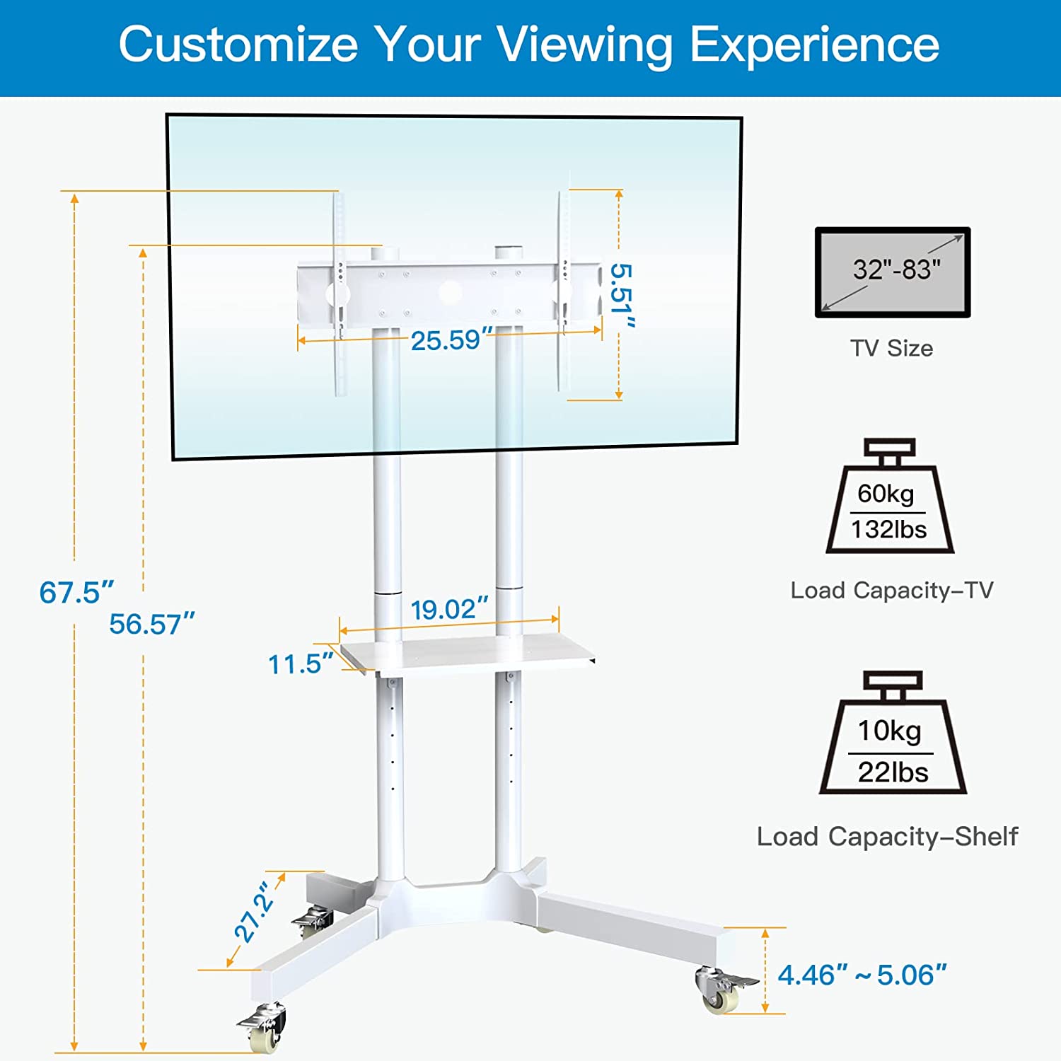 Heavy Duty TV Cart For 32