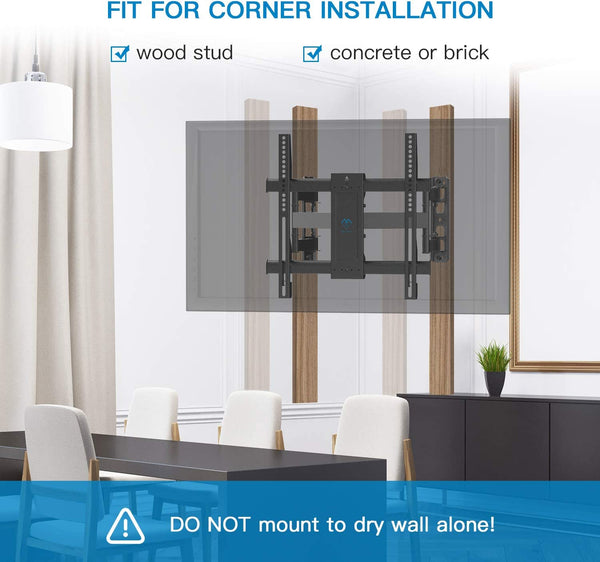Full Motion Corner TV Wall Mount For 26" To 60" TVs