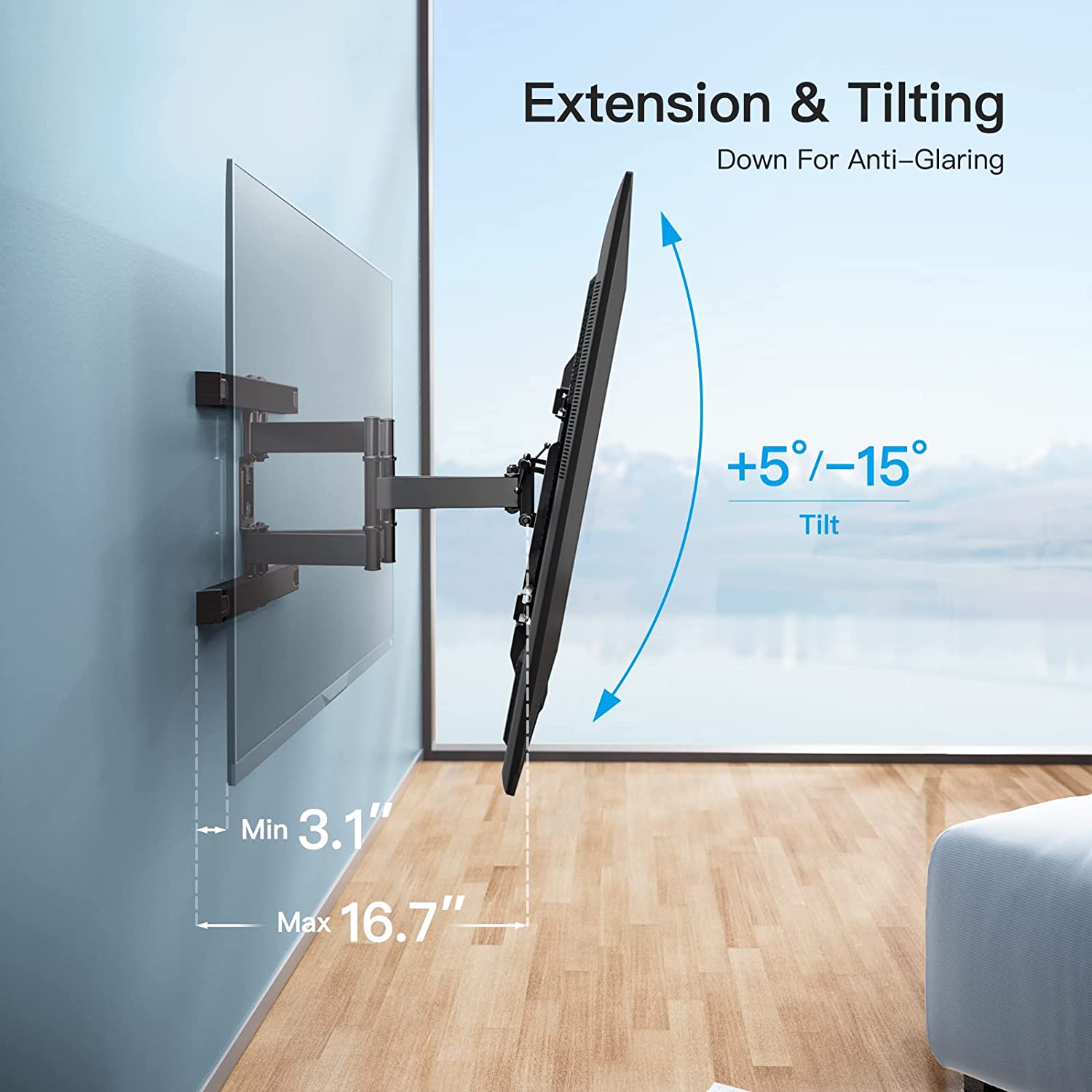 Full Motion TV Wall Mount For 37