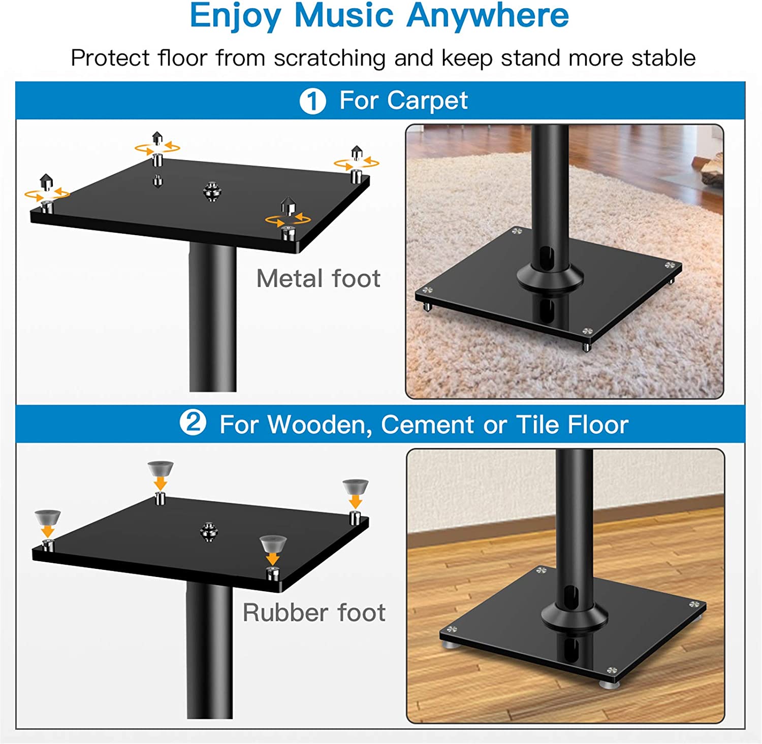 Heavy Duty Bookshelf Speakers Stands