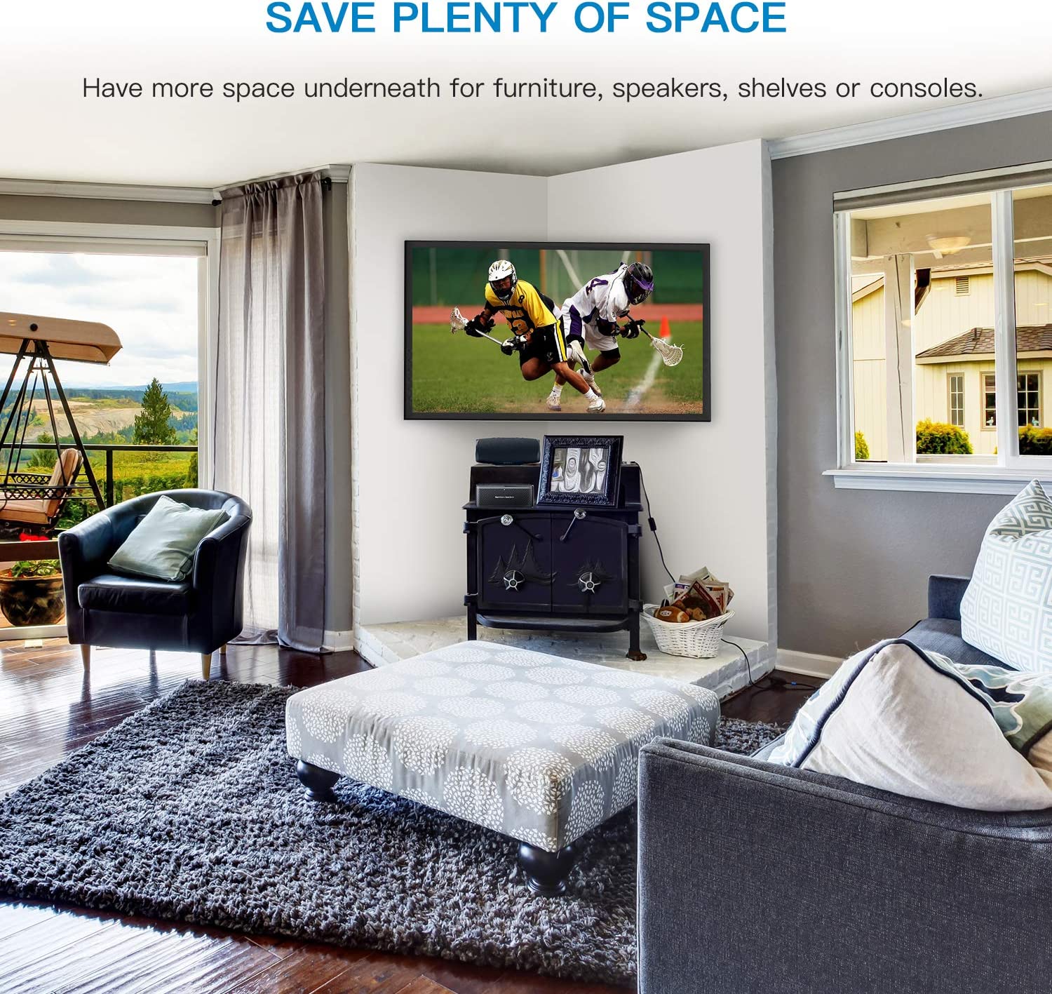 Full Motion Corner TV Wall Mount For 26