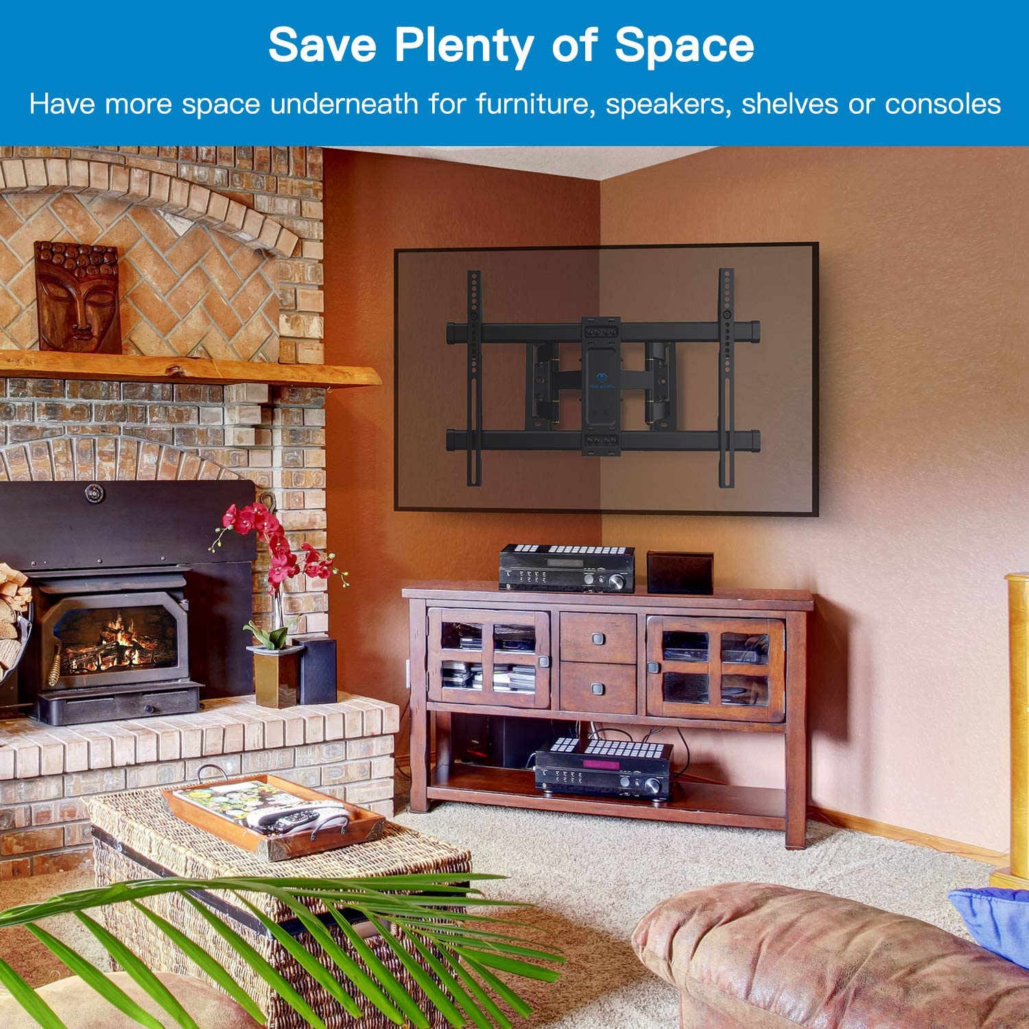 Full Motion Corner TV Wall Mount For 37