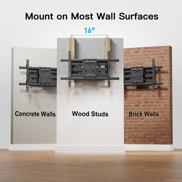 Full-Motion TV Wall Mount for 37" to 75" TVs