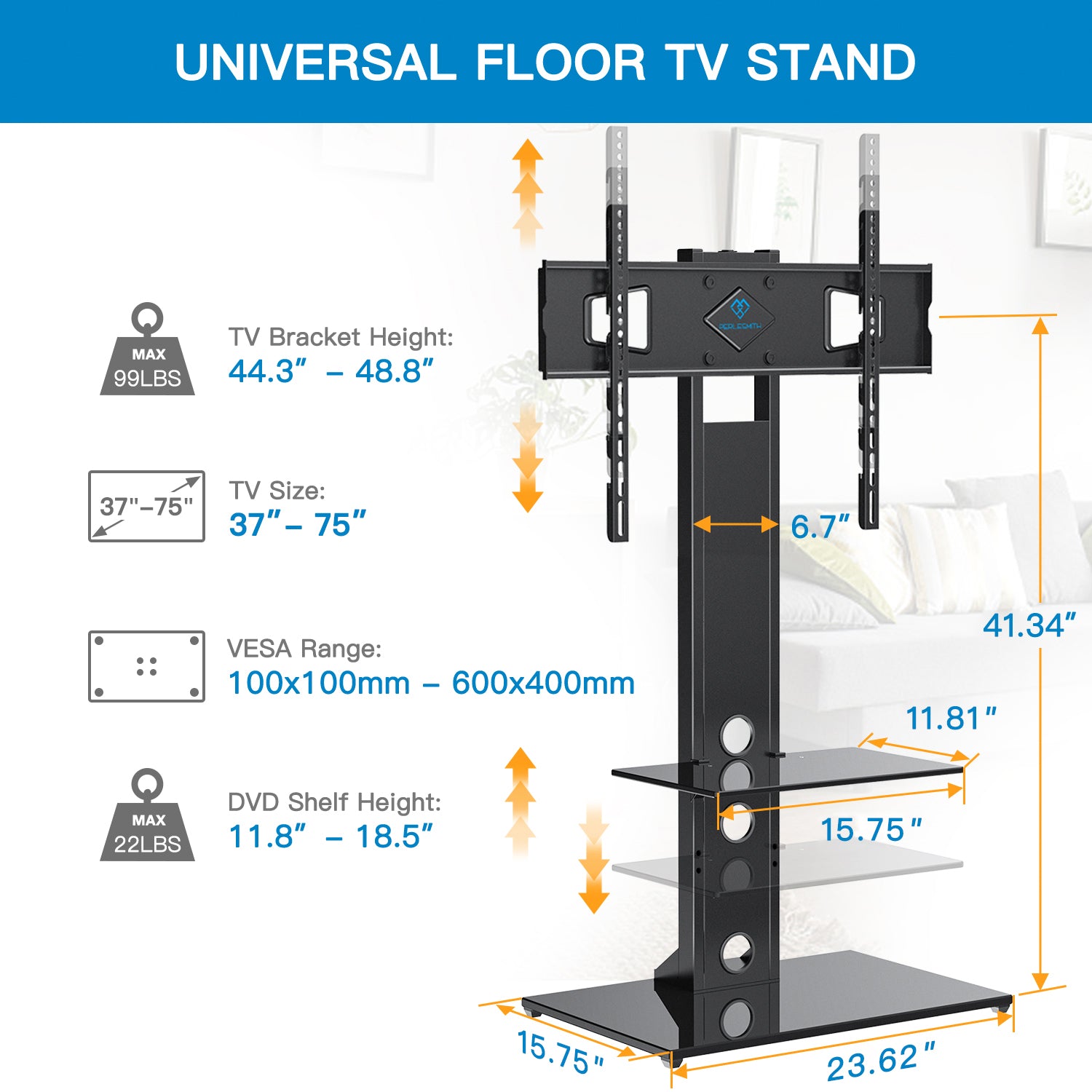 Floor TV Stand For 37