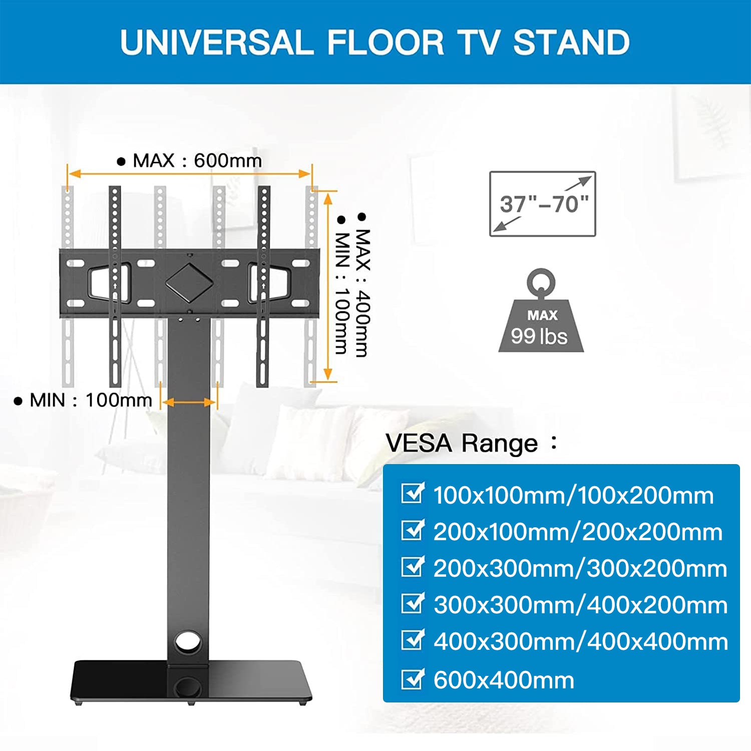 Floor TV Stand For 37