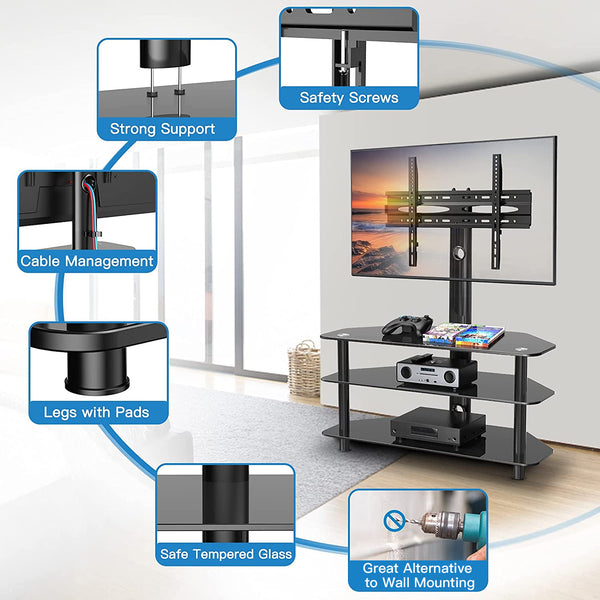 Perlesmith swivel floor tv stand deals