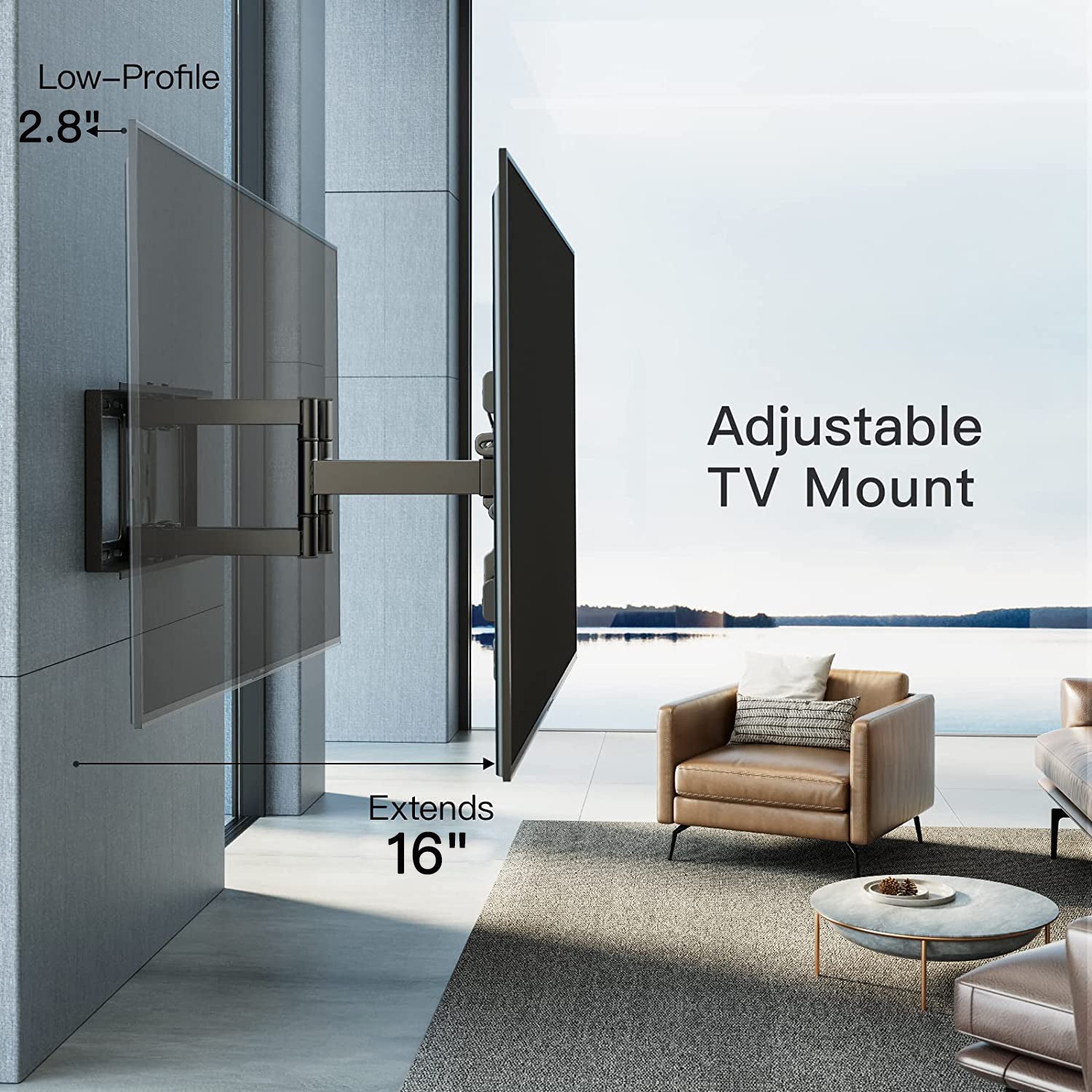 Full Motion TV Wall Mount For 37