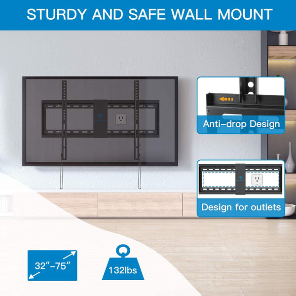Fixed TV Wall Mount For 32" To 75" TVs