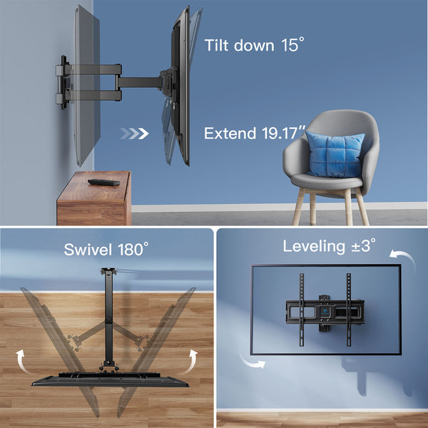Full Motion TV Wall Mount For 32" To 55" TVs