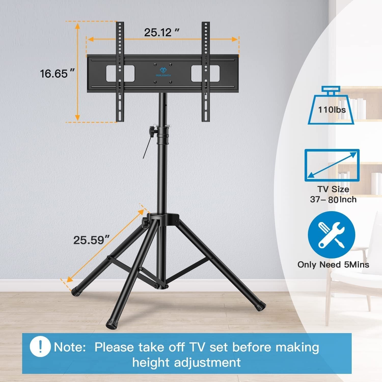 Portable Tripod TV Stand For 37