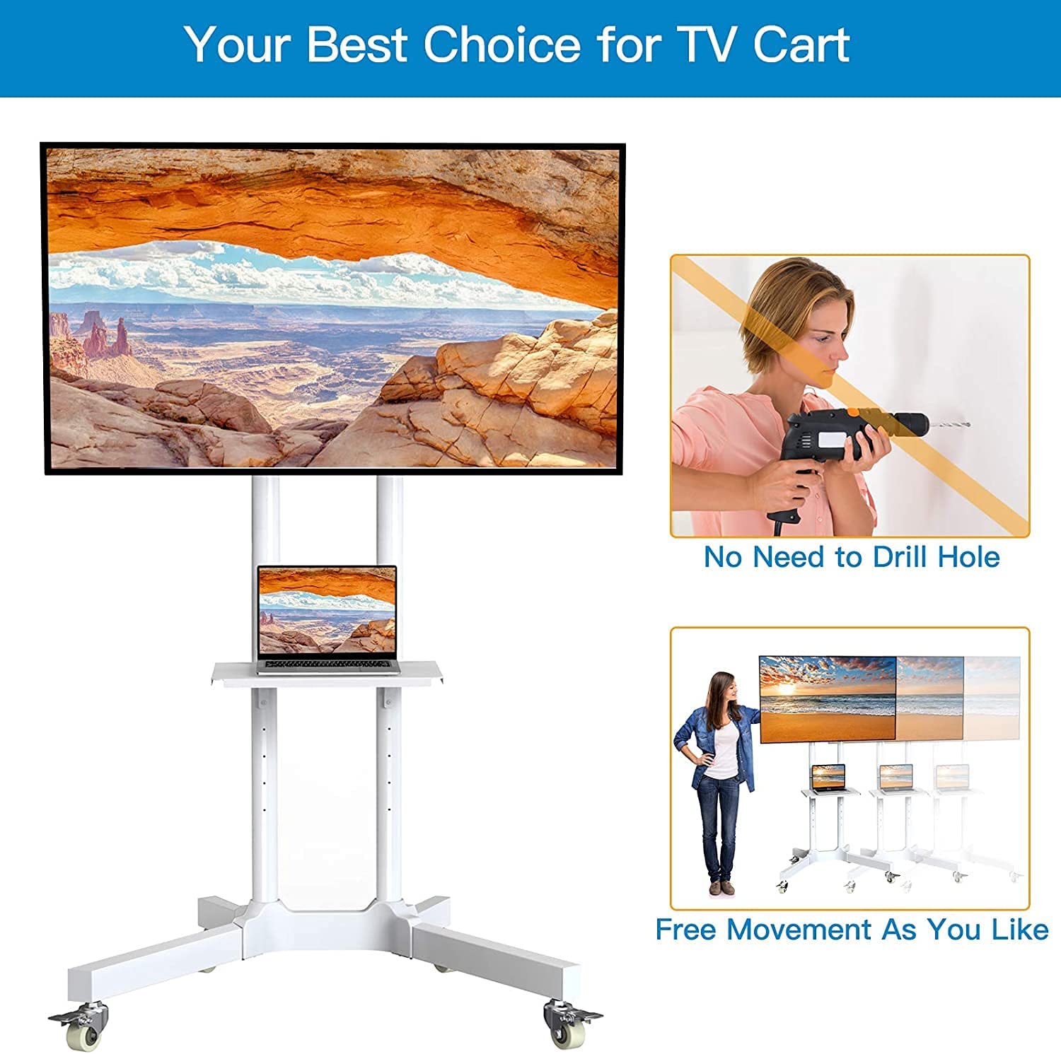 Heavy Duty TV Cart For 32