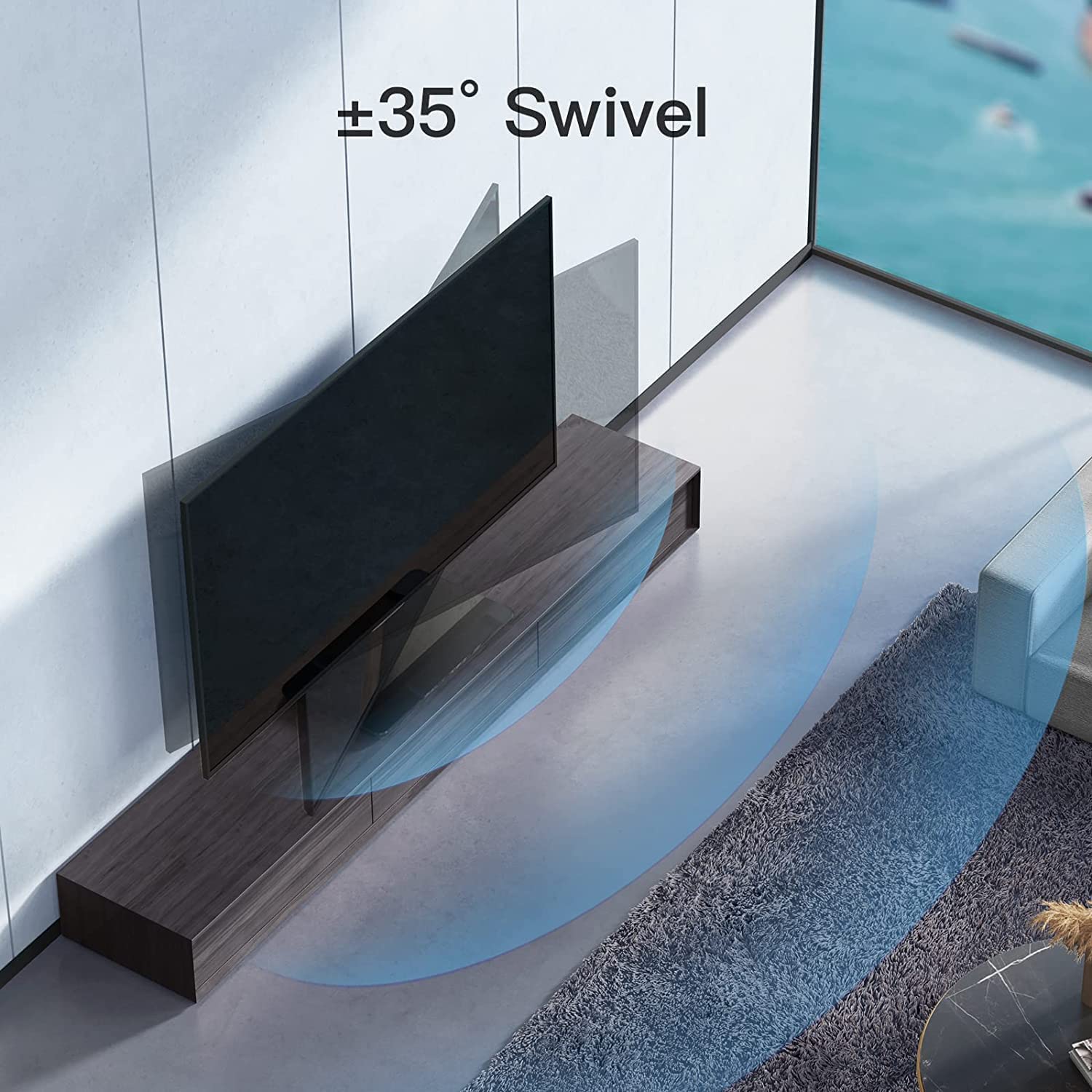 Swivel Tabletop TV Stand For 37