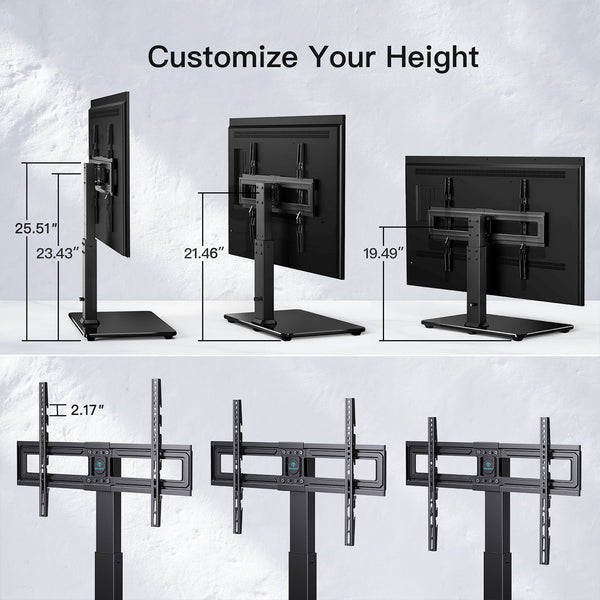 Swivel Tabletop TV Stand For 37" To 75" TVs