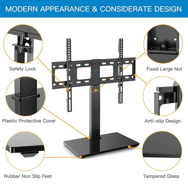 Swivel Tabletop TV Stand For 37" To 75" TVs